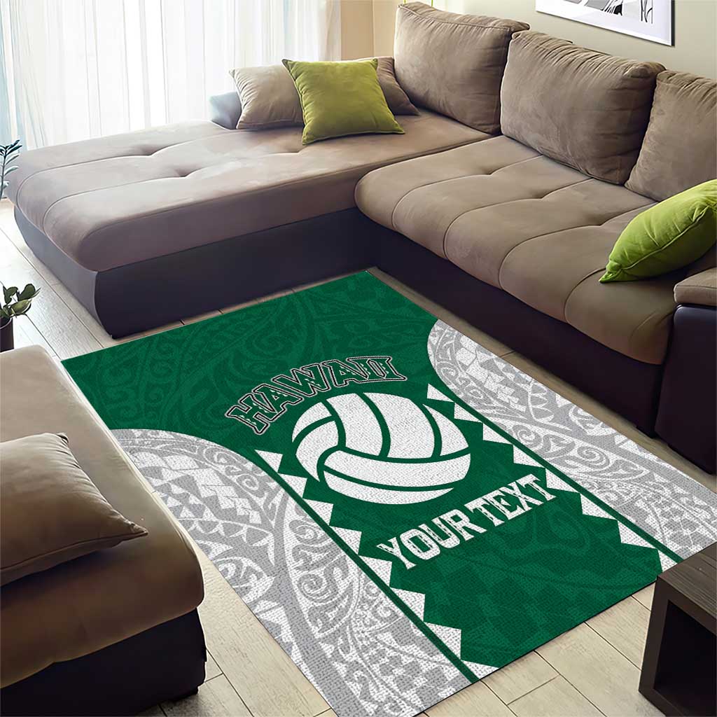 Custom Hawaii Volleyball Area Rug Hawaiian Kakau Pattern LT14 - Polynesian Pride