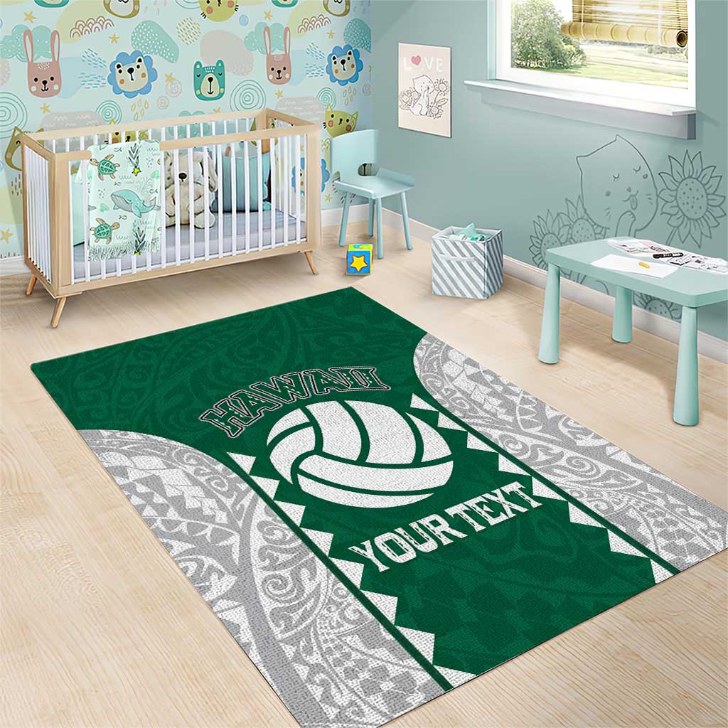 Custom Hawaii Volleyball Area Rug Hawaiian Kakau Pattern LT14 - Polynesian Pride