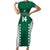 Custom Hawaii Volleyball Family Matching Short Sleeve Bodycon Dress and Hawaiian Shirt Hawaiian Kakau Pattern