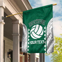 Custom Hawaii Volleyball Garden Flag Hawaiian Kakau Pattern LT14 House Flag Green - Polynesian Pride