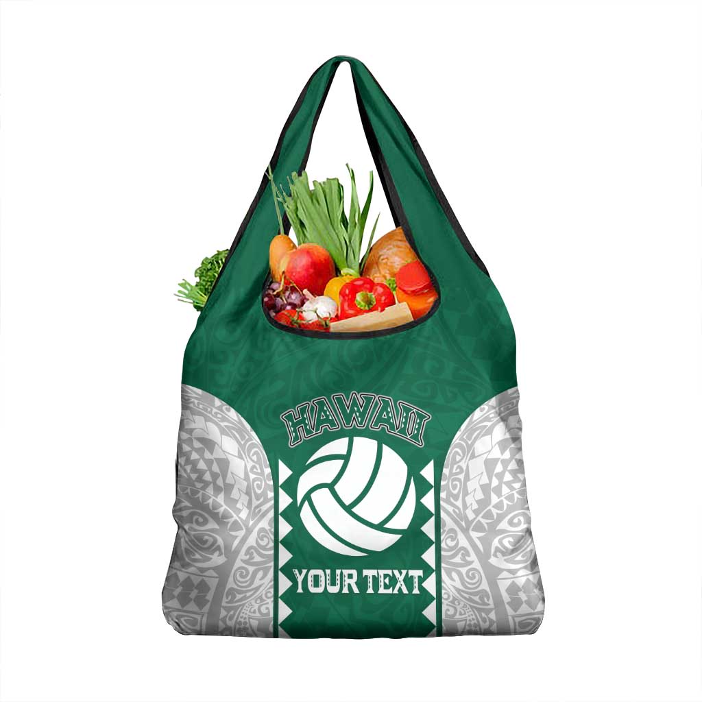 Custom Hawaii Volleyball Grocery Bag Hawaiian Kakau Pattern LT14 1-pack One Size Green - Polynesian Pride
