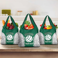 Custom Hawaii Volleyball Grocery Bag Hawaiian Kakau Pattern LT14 3-pack One Size Green - Polynesian Pride