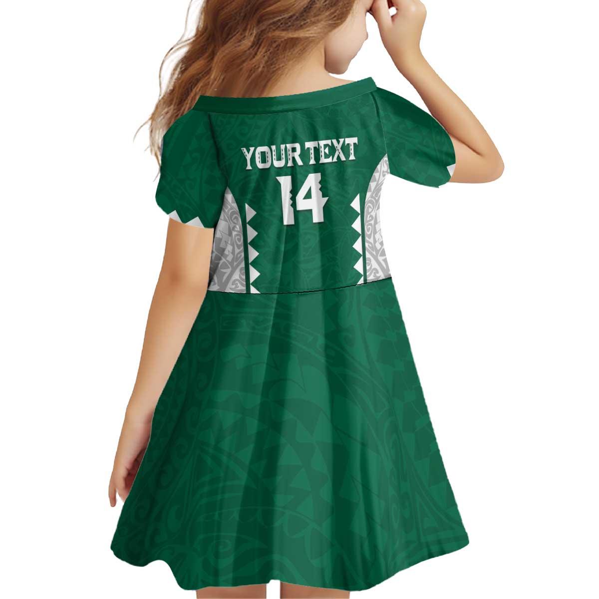 Custom Hawaii Volleyball Kid Short Sleeve Dress Hawaiian Kakau Pattern LT14 - Polynesian Pride