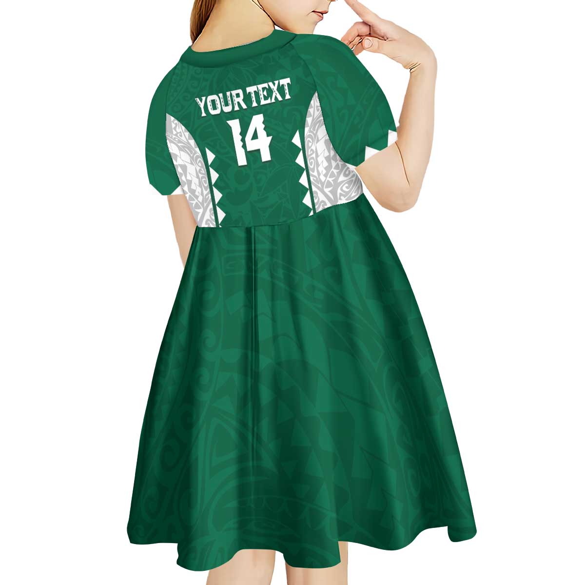 Custom Hawaii Volleyball Kid Short Sleeve Dress Hawaiian Kakau Pattern LT14 - Polynesian Pride