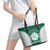 Custom Hawaii Volleyball Leather Tote Bag Hawaiian Kakau Pattern