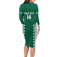 Custom Hawaii Volleyball Long Sleeve Bodycon Dress Hawaiian Kakau Pattern LT14 - Polynesian Pride