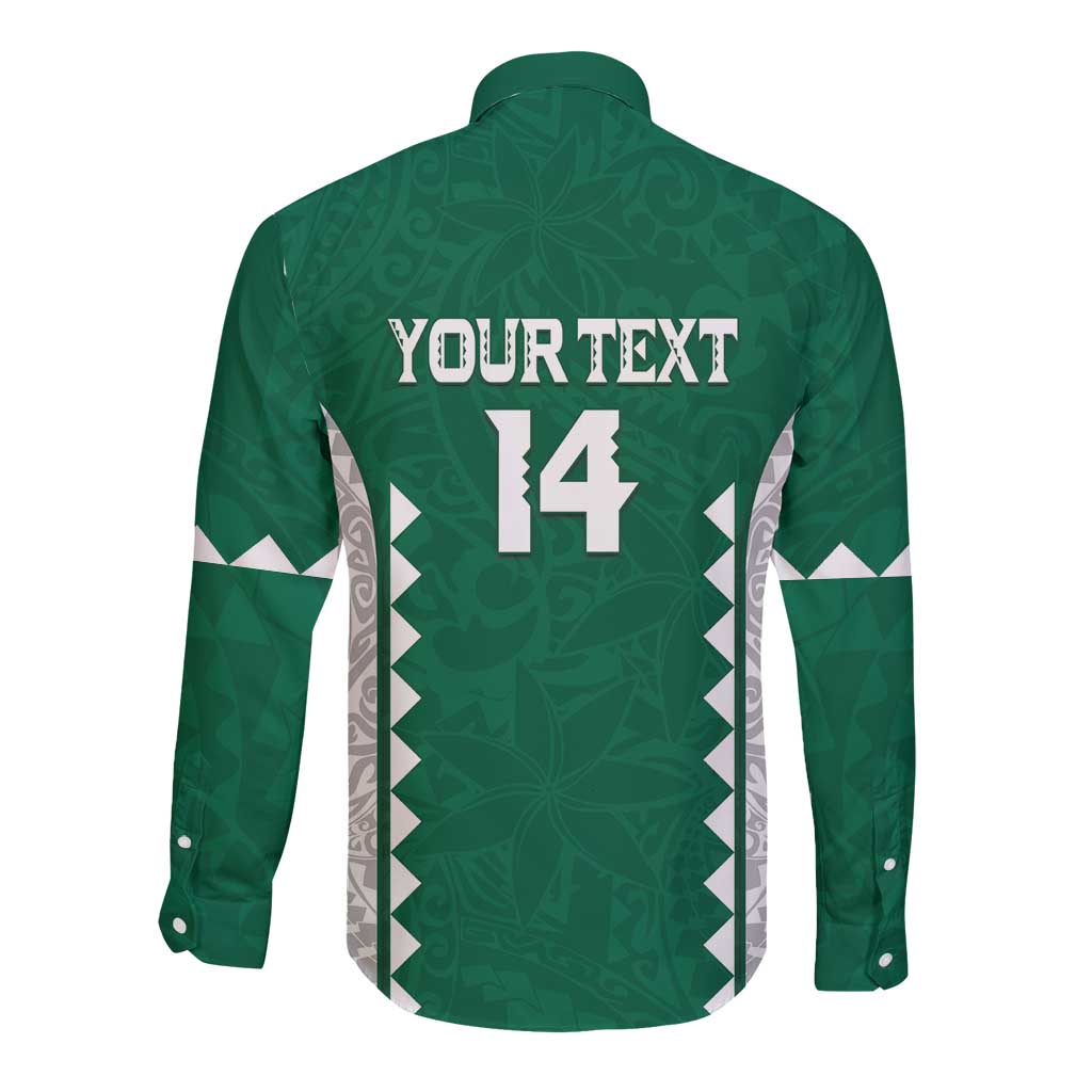 Custom Hawaii Volleyball Long Sleeve Button Shirt Hawaiian Kakau Pattern LT14 - Polynesian Pride