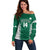 Custom Hawaii Volleyball Off Shoulder Sweater Hawaiian Kakau Pattern