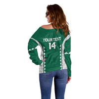 Custom Hawaii Volleyball Off Shoulder Sweater Hawaiian Kakau Pattern LT14 - Polynesian Pride