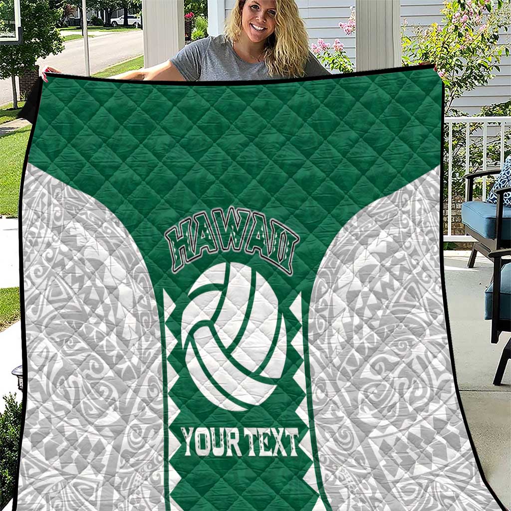 Custom Hawaii Volleyball Quilt Hawaiian Kakau Pattern LT14 Green - Polynesian Pride