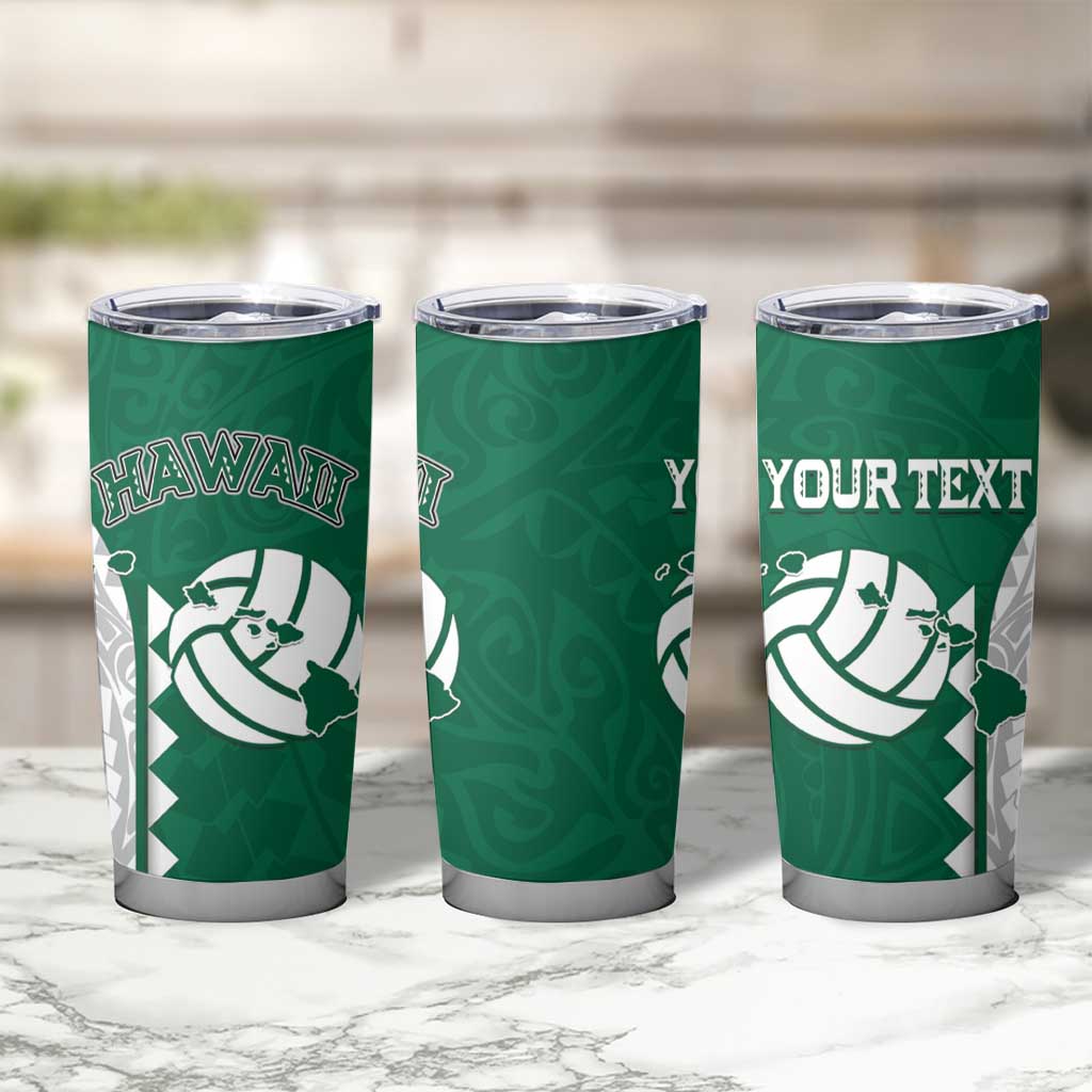 Custom Hawaii Volleyball Tumbler Cup Hawaiian Kakau Pattern LT14 - Polynesian Pride