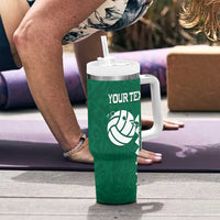 Custom Hawaii Volleyball Tumbler With Handle Hawaiian Kakau Pattern LT14 - Polynesian Pride