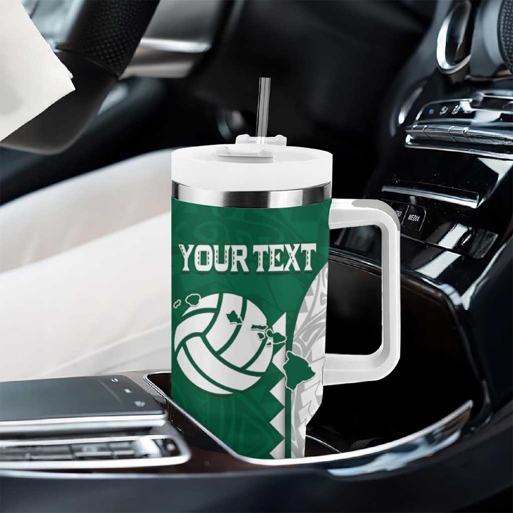 Custom Hawaii Volleyball Tumbler With Handle Hawaiian Kakau Pattern LT14 - Polynesian Pride