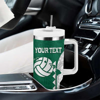 Custom Hawaii Volleyball Tumbler With Handle Hawaiian Kakau Pattern LT14 - Polynesian Pride