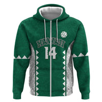 Custom Hawaii Volleyball Zip Hoodie Hawaiian Kakau Pattern LT14 Zip Hoodie Green - Polynesian Pride
