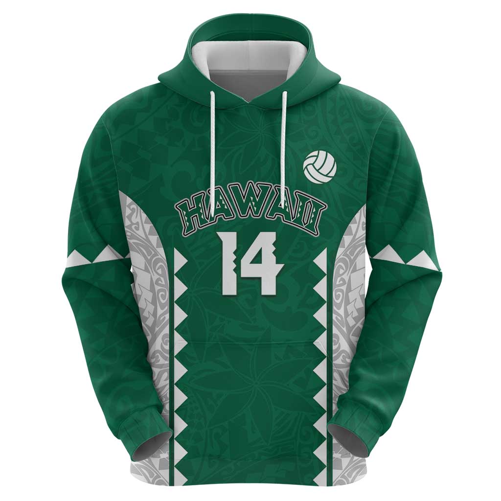 Custom Hawaii Volleyball Zip Hoodie Hawaiian Kakau Pattern LT14 - Polynesian Pride