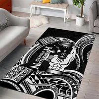 Black Hawaii Ikaika Warrior Area Rug Hawaiian Power LT14 - Polynesian Pride