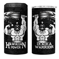 Black Hawaii Ikaika Warrior 4 in 1 Can Cooler Tumbler Hawaiian Power LT14 One Size: 16 oz Black - Polynesian Pride