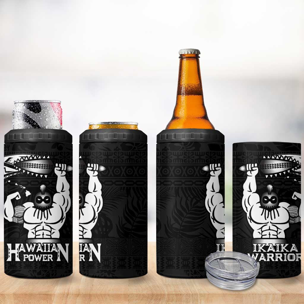 Black Hawaii Ikaika Warrior 4 in 1 Can Cooler Tumbler Hawaiian Power LT14 - Polynesian Pride