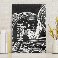 Black Hawaii Ikaika Warrior Canvas Wall Art Hawaiian Power LT14 Without Frame Black - Polynesian Pride
