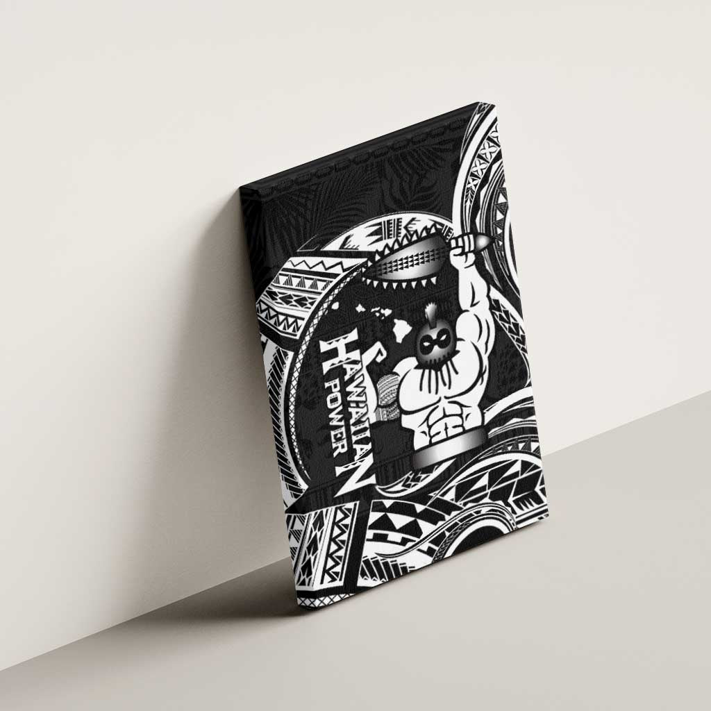 Black Hawaii Ikaika Warrior Canvas Wall Art Hawaiian Power LT14 - Polynesian Pride