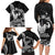 Black Hawaii Ikaika Warrior Family Matching Long Sleeve Bodycon Dress and Hawaiian Shirt Hawaiian Power