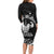 Black Hawaii Ikaika Warrior Family Matching Long Sleeve Bodycon Dress and Hawaiian Shirt Hawaiian Power