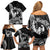 Black Hawaii Ikaika Warrior Family Matching Off Shoulder Short Dress and Hawaiian Shirt Hawaiian Power