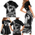 Black Hawaii Ikaika Warrior Family Matching Short Sleeve Bodycon Dress and Hawaiian Shirt Hawaiian Power