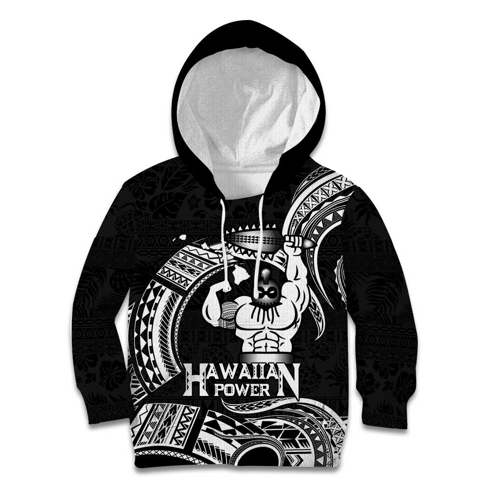 Black Hawaii Ikaika Warrior Kid Hoodie Hawaiian Power LT14 Hoodie Black - Polynesian Pride