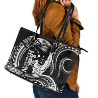 Black Hawaii Ikaika Warrior Leather Tote Bag Hawaiian Power LT14 - Polynesian Pride