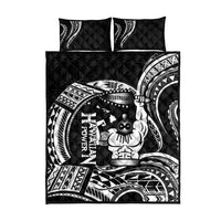 Black Hawaii Ikaika Warrior Quilt Bed Set Hawaiian Power LT14 - Polynesian Pride