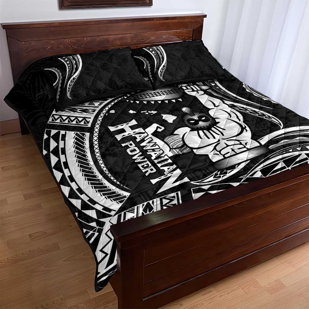 Black Hawaii Ikaika Warrior Quilt Bed Set Hawaiian Power LT14 - Polynesian Pride