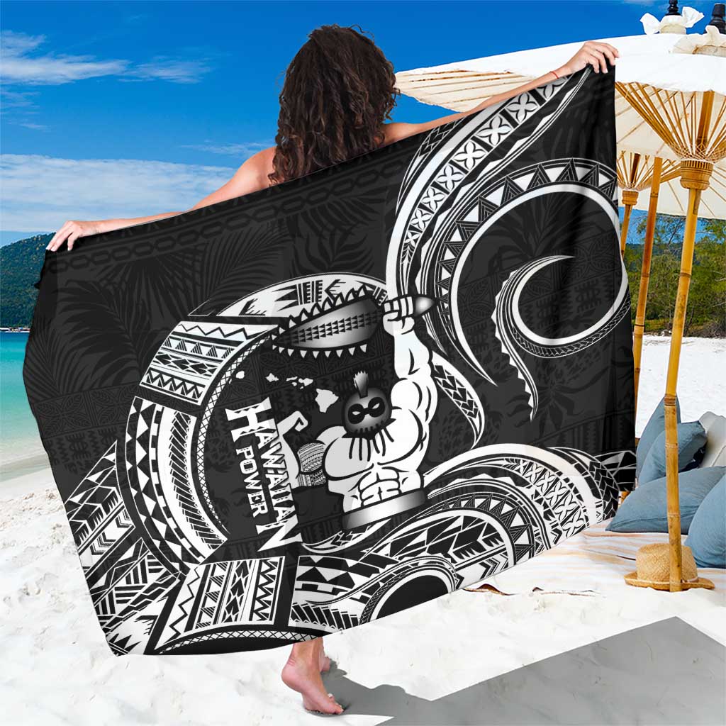 Black Hawaii Ikaika Warrior Sarong Hawaiian Power LT14 One Size 44 x 66 inches Black - Polynesian Pride