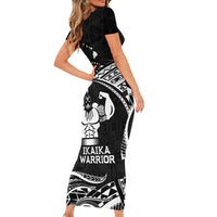 Black Hawaii Ikaika Warrior Short Sleeve Bodycon Dress Hawaiian Power LT14 - Polynesian Pride