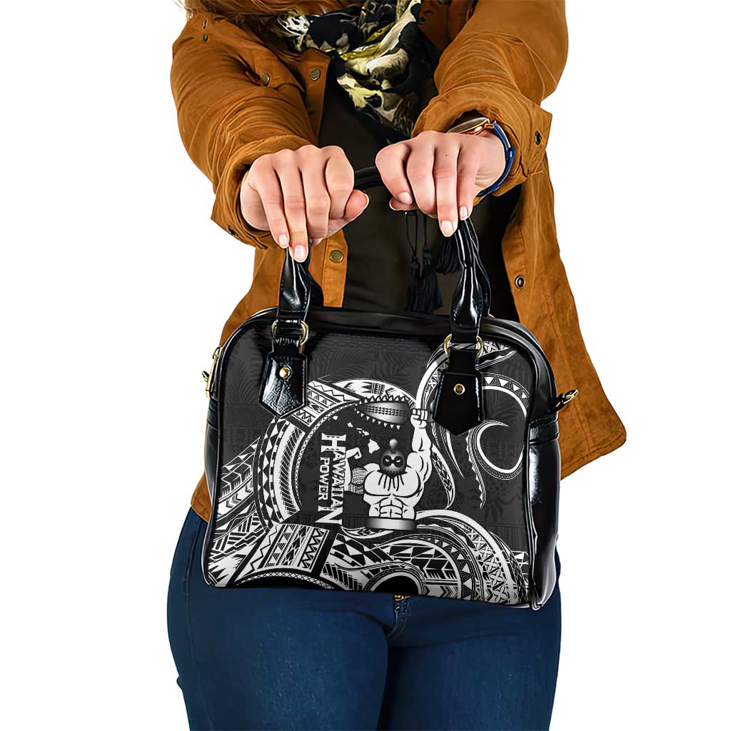 Black Hawaii Ikaika Warrior Shoulder Handbag Hawaiian Power LT14 One Size Black - Polynesian Pride