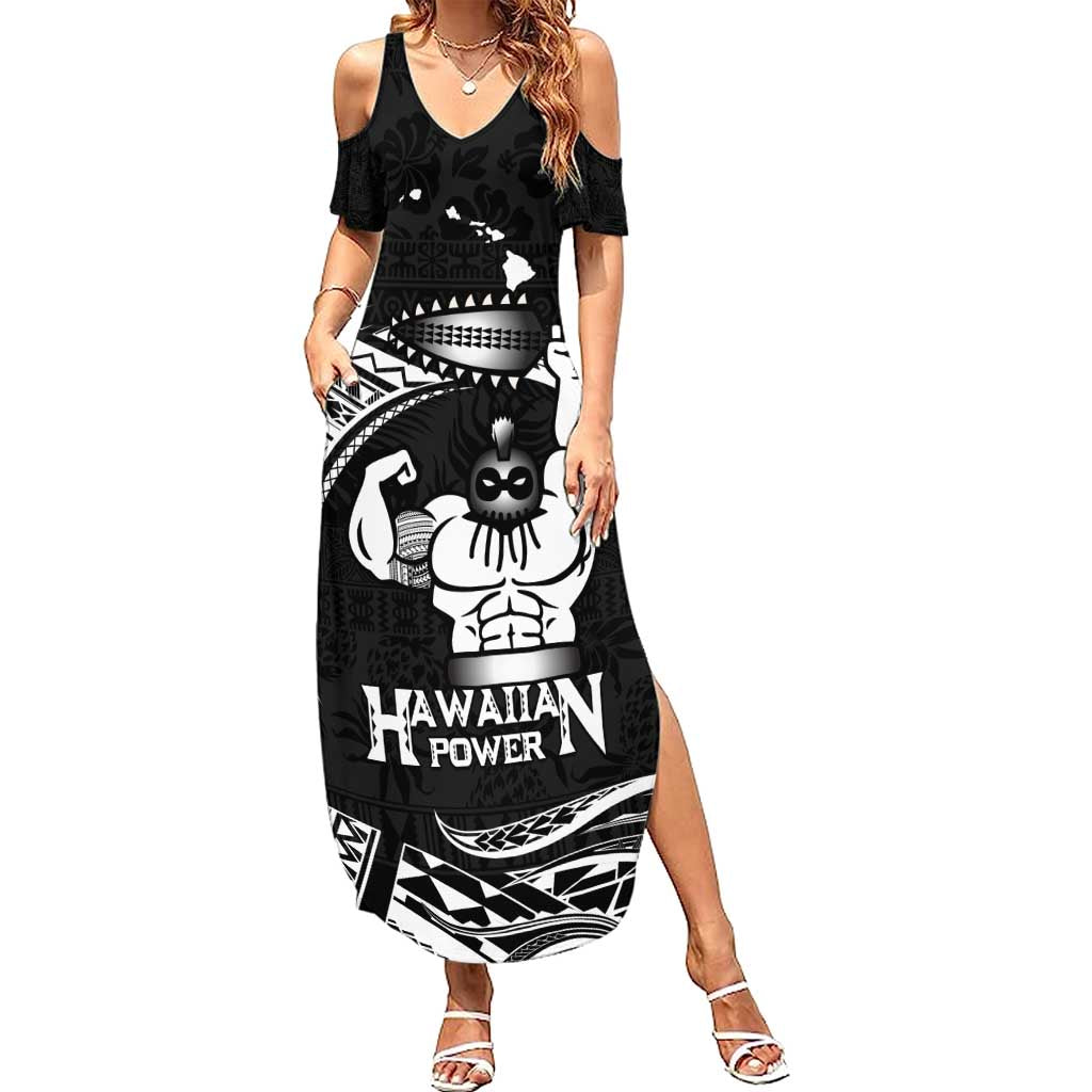 Black Hawaii Ikaika Warrior Summer Maxi Dress Hawaiian Power LT14 Women Black - Polynesian Pride