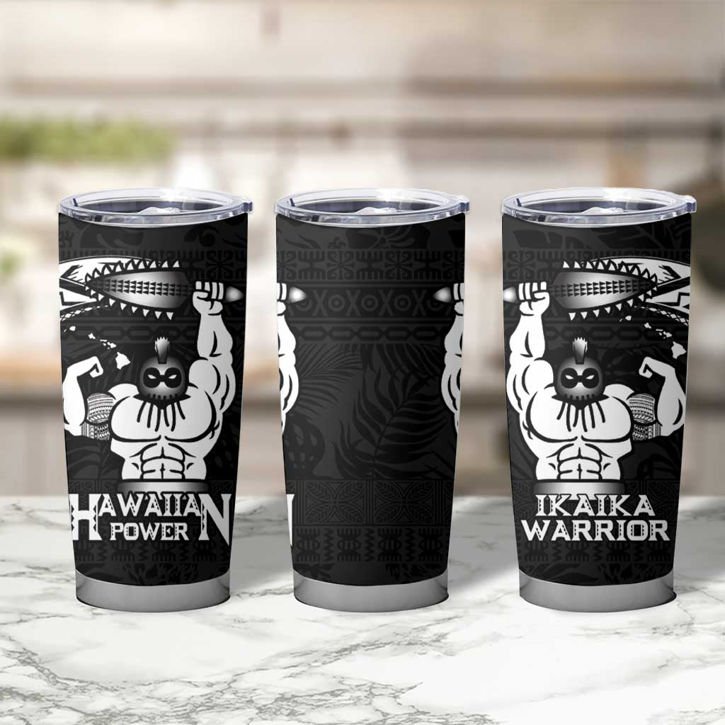 Black Hawaii Ikaika Warrior Tumbler Cup Hawaiian Power LT14 - Polynesian Pride