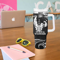 Black Hawaii Ikaika Warrior Tumbler With Handle Hawaiian Power LT14 - Polynesian Pride