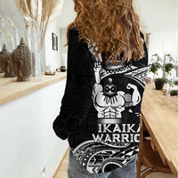 Black Hawaii Ikaika Warrior Women Casual Shirt Hawaiian Power LT14 - Polynesian Pride