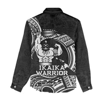Black Hawaii Ikaika Warrior Women Casual Shirt Hawaiian Power LT14 - Polynesian Pride