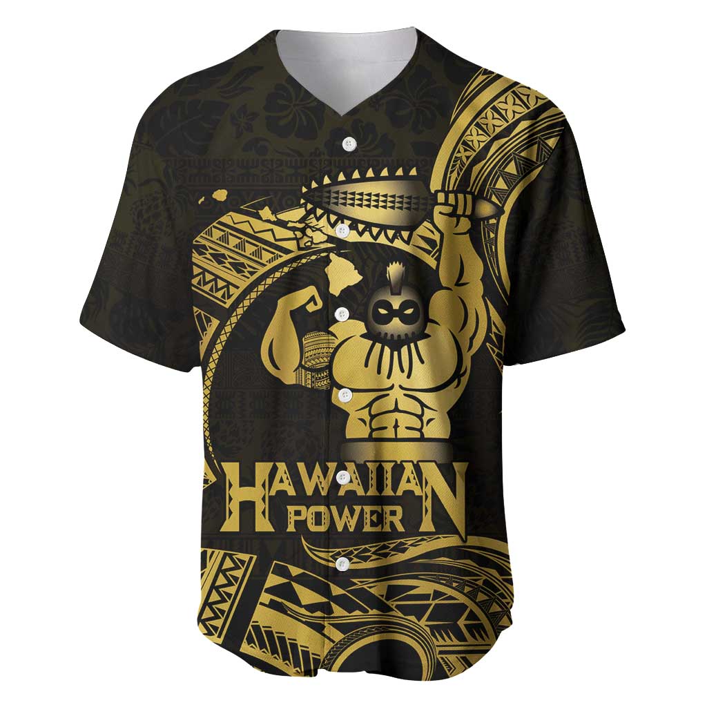 Gold Hawaii Ikaika Warrior Baseball Jersey Hawaiian Power LT14 Gold - Polynesian Pride