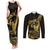 Gold Hawaii Ikaika Warrior Couples Matching Tank Maxi Dress and Long Sleeve Button Shirt Hawaiian Power