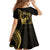 Gold Hawaii Ikaika Warrior Family Matching Off Shoulder Short Dress and Hawaiian Shirt Hawaiian Power