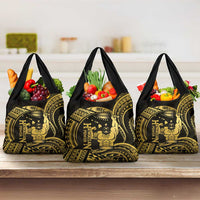 Gold Hawaii Ikaika Warrior Grocery Bag Hawaiian Power LT14 3-pack One Size Gold - Polynesian Pride