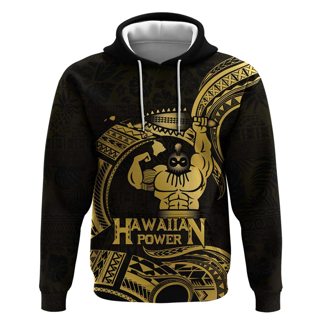 Gold Hawaii Ikaika Warrior Hoodie Hawaiian Power LT14 Pullover Hoodie Gold - Polynesian Pride