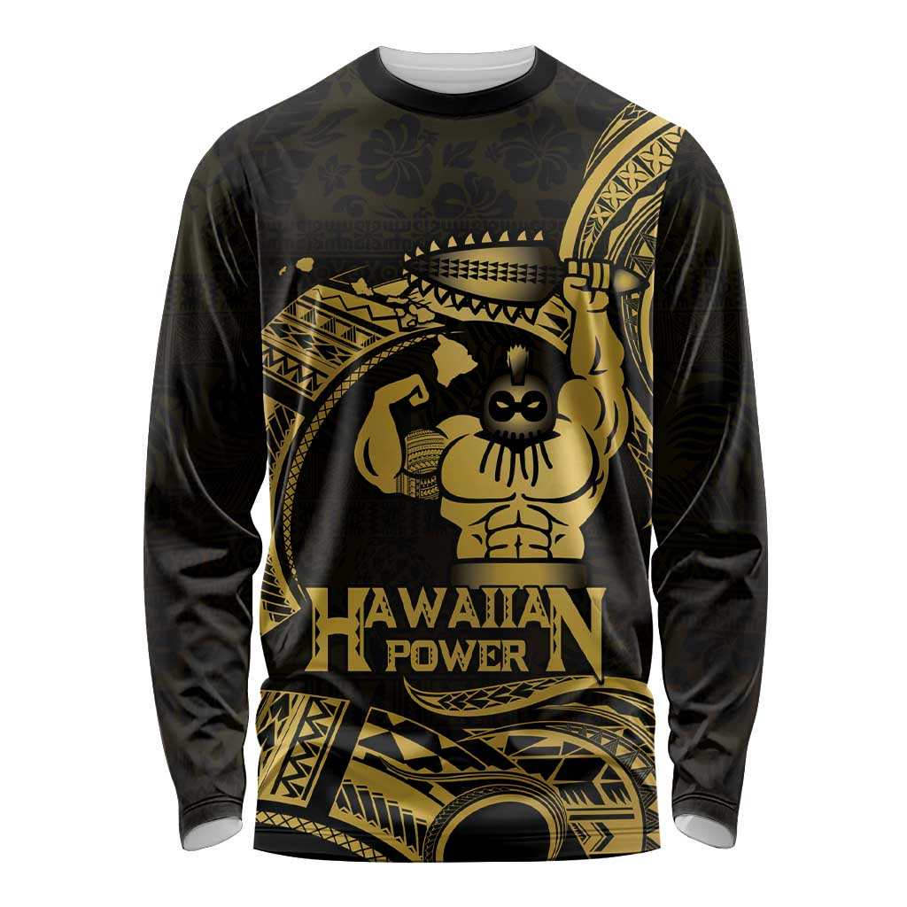 Gold Hawaii Ikaika Warrior Long Sleeve Shirt Hawaiian Power LT14 Unisex Gold - Polynesian Pride