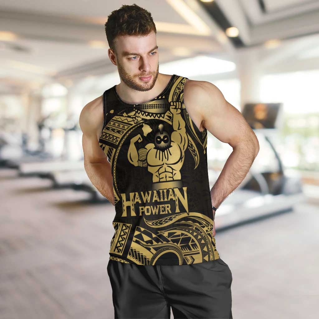 Gold Hawaii Ikaika Warrior Men Tank Top Hawaiian Power LT14 Gold - Polynesian Pride