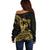 Gold Hawaii Ikaika Warrior Off Shoulder Sweater Hawaiian Power