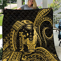 Gold Hawaii Ikaika Warrior Quilt Hawaiian Power LT14 Gold - Polynesian Pride